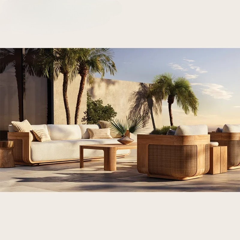 Outdoor Furniture Luxury - Ensemble de canapé d'extérieur en teck,