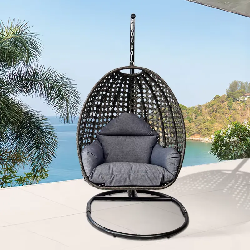 Garden Swing Chair - Fauteuils suspendus en rotin noir en