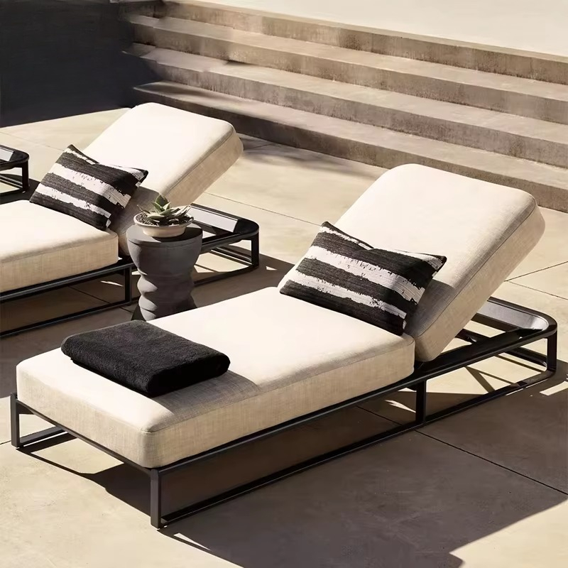 Outdoor Furniture Lounge Set - Chaise longue d'extérieur en aluminium, confortable,